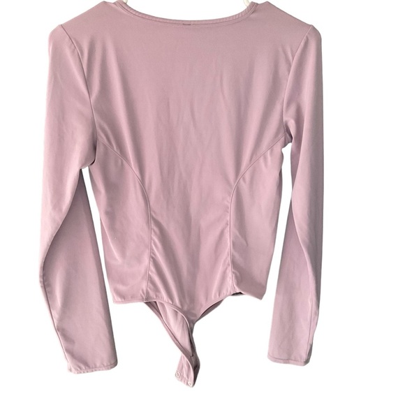 Intimately Free People V Neck Body Suit Lavender Thong Plunge Size Medium - Picture 3 of 8